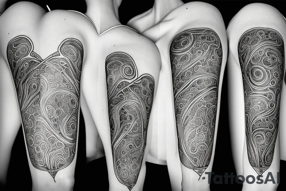 vase that is pouring water with lightning tattoo idea