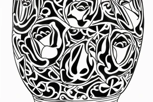 A Vase that is losing water with lighning a cross tattoo idea