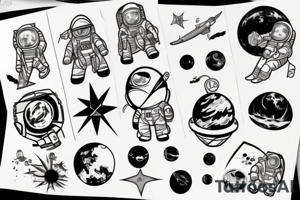 astronaut tattoo idea