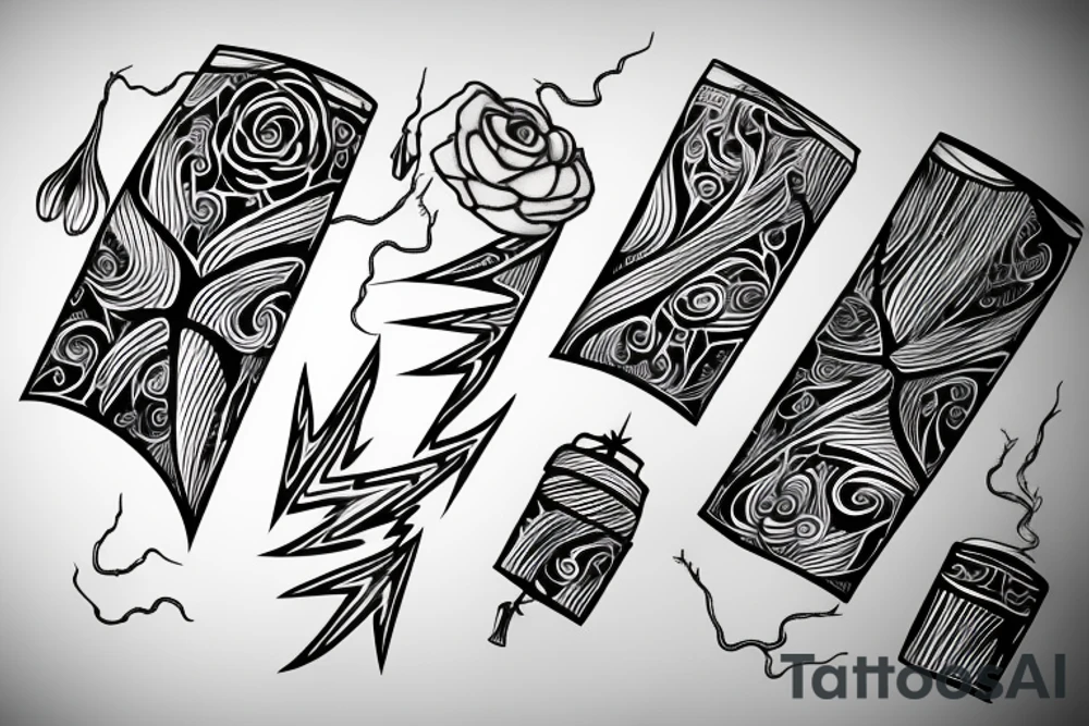 water vase lightning tattoo idea