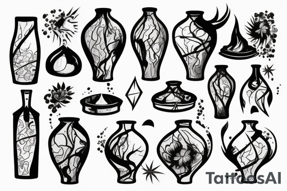 water vase lightning tattoo idea