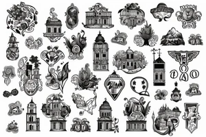 Portugal with name of the city Abrunhosa a Velha inside tattoo idea