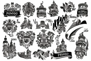 Portugal with name of the city Abrunhosa a Velha inside tattoo idea
