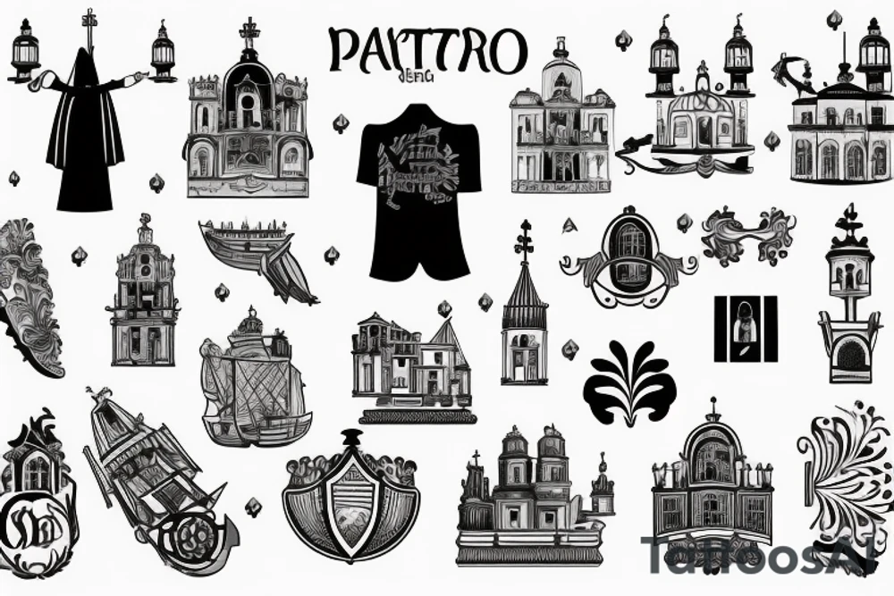 Portugal with name of the city Abrunhosa a Velha inside tattoo idea