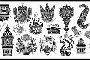 Portugal with name of the city Abrunhosa a Velha inside tattoo idea