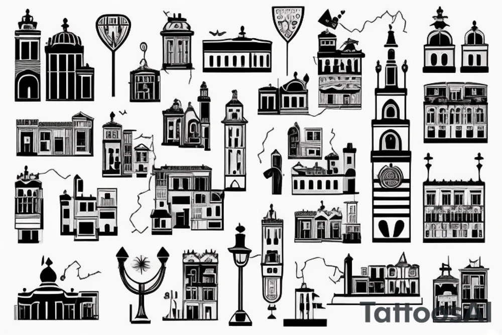 Outline of Portugal with name of the city Abrunhosa a Velha inside tattoo idea