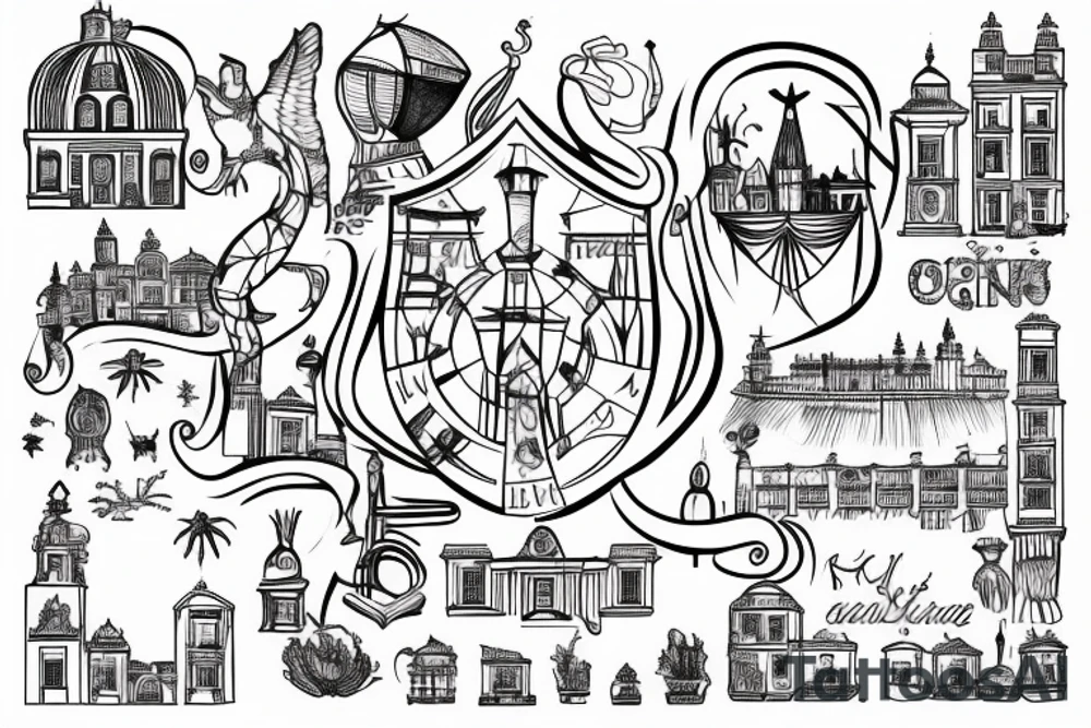 Outline of Portugal with name of the city Abrunhosa a Velha inside tattoo idea