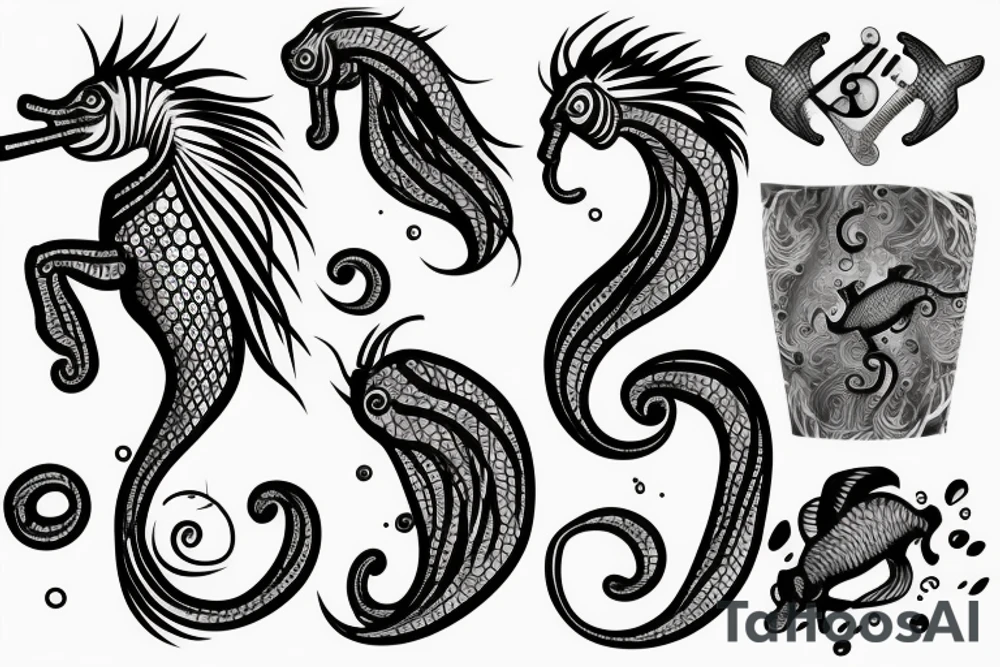 Sea horse, artificial intelligence tattoo idea