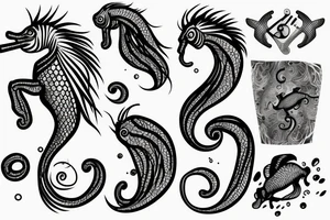 Sea horse, artificial intelligence tattoo idea