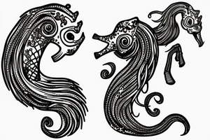 Sea horse, artificial intelligence tattoo idea