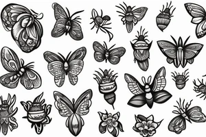 Moth flower tattoo idea