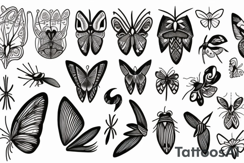 Moth flower tattoo idea