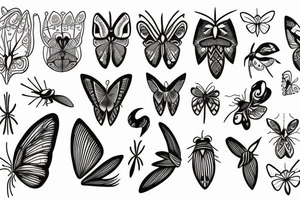 Moth flower tattoo idea