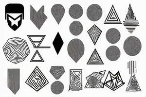 Fine line, minimalist, for men, earth, elements, geometric tattoo idea