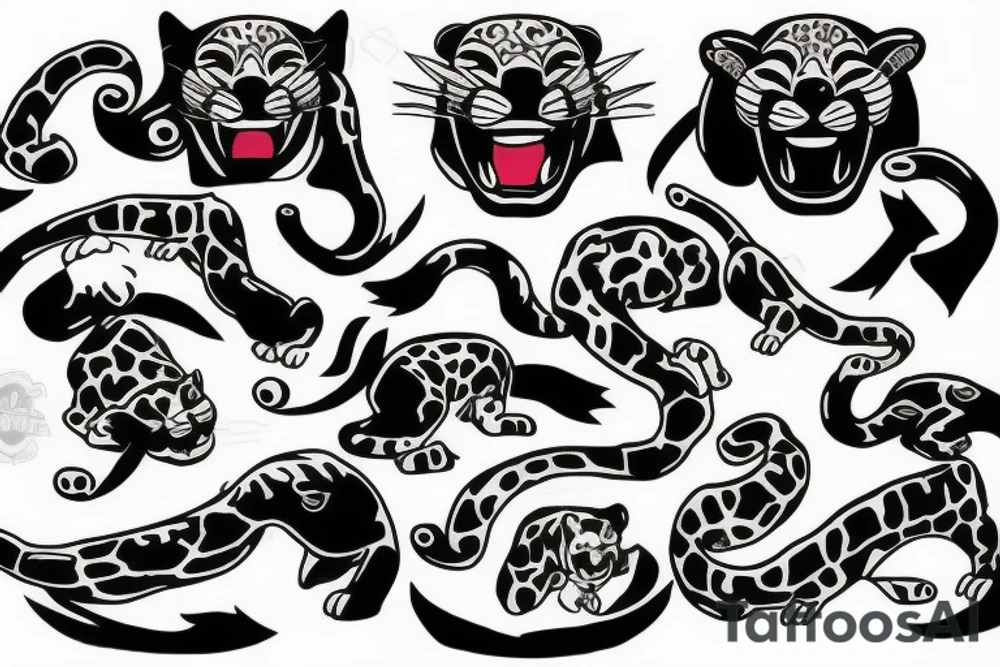 Vintage panther tattoo flash tattoo idea