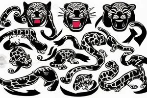 Vintage panther tattoo flash tattoo idea