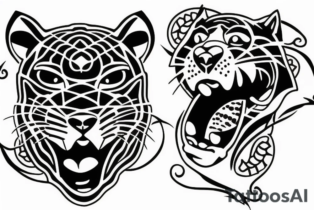 Vintage panther tattoo flash tattoo idea