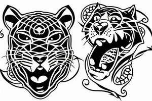 Vintage panther tattoo flash tattoo idea