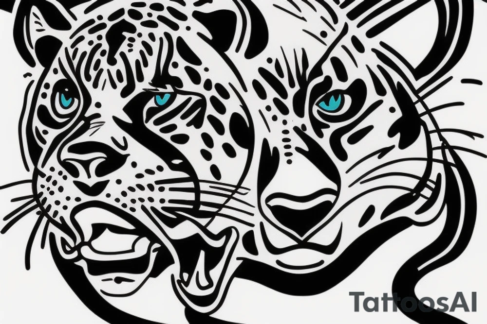 Vintage panther tattoo flash tattoo idea