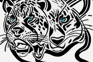 Vintage panther tattoo flash tattoo idea