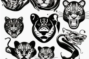 Vintage panther tattoo flash tattoo idea