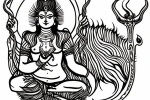 Shiva small tatto only with lines tattoo idea