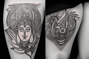 Shiva small tatto only with lines tattoo idea