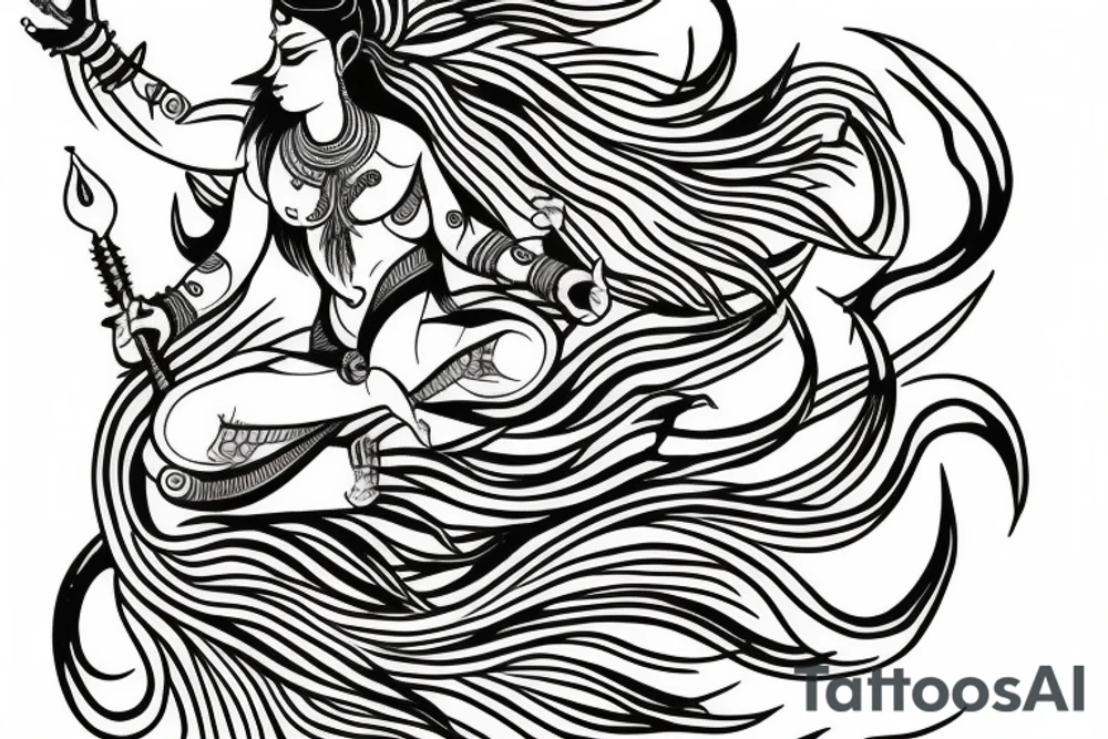 Shiva small tatto only with lines tattoo idea