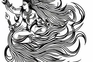 Shiva small tatto only with lines tattoo idea