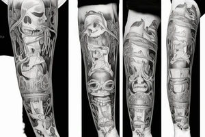 arm sleeve inspired by the song mansion by NF tattoo idea