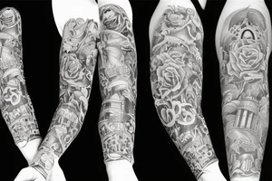 arm sleeve inspired by the song mansion by NF tattoo idea
