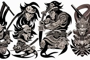 Hurt Samurai not accepting defeat tattoo idea