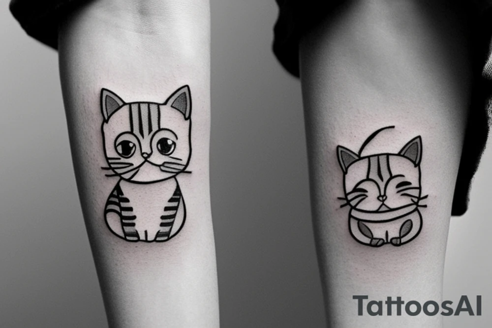 cute little cat tattoo idea
