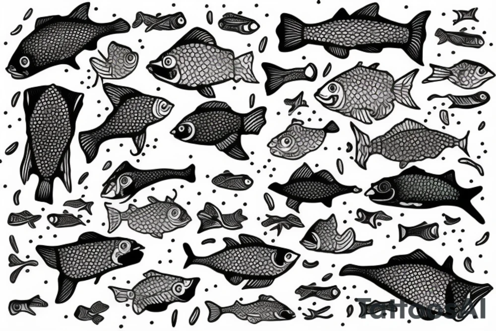 Three fishes swimming underwater tattoo idea