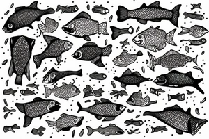 Three fishes swimming underwater tattoo idea