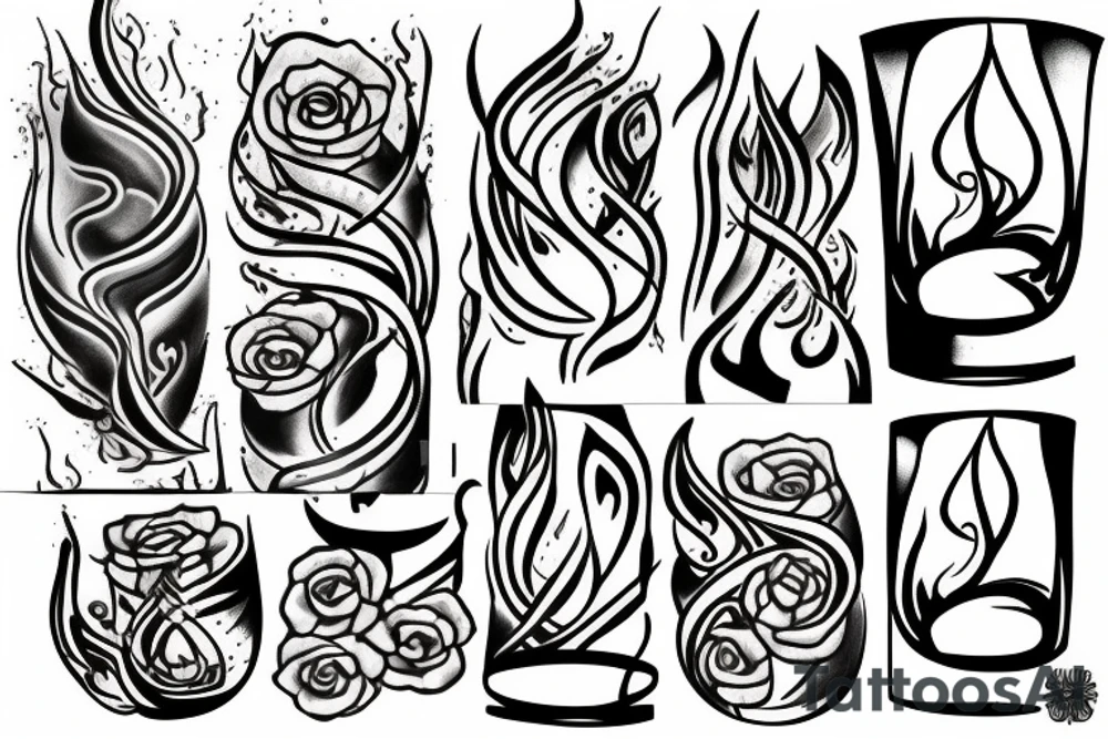 torch glass fire tattoo idea