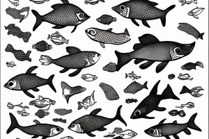 Three fishes swimming underwater tattoo idea