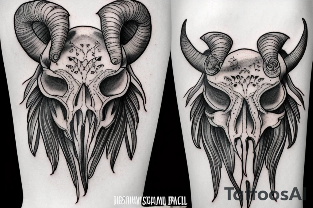 Ram skull tattoo idea