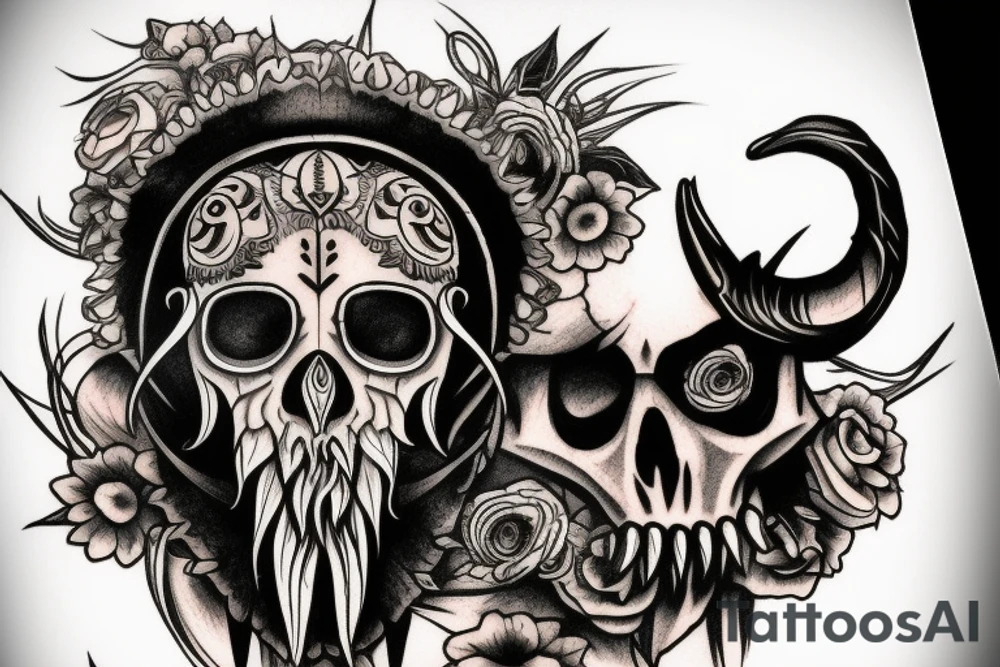 Ram skull tattoo idea