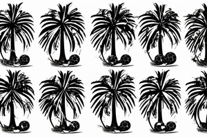 coconut tree with soccer ball tattoo idea