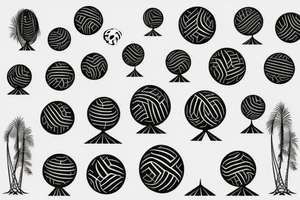 coconut tree with soccer ball tattoo idea