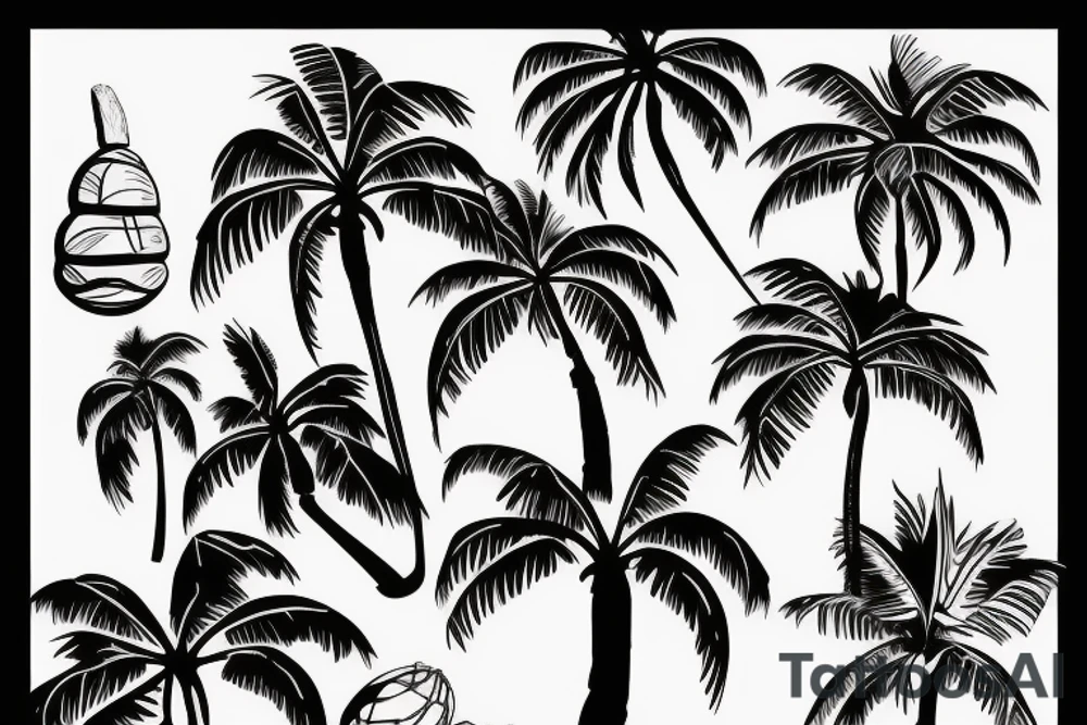 coconut tree tattoo idea