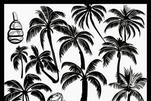 coconut tree tattoo idea