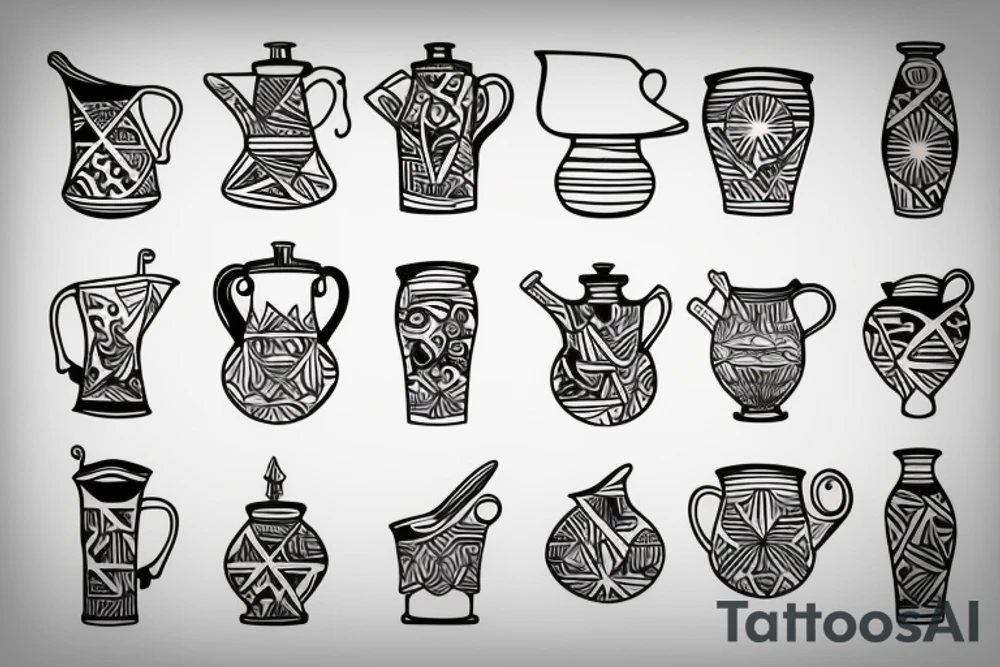 cracked water pitcher tattoo idea