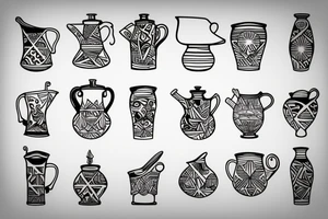 cracked water pitcher tattoo idea
