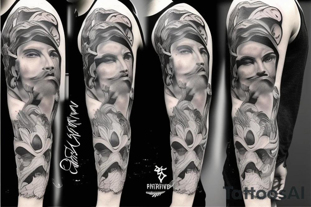 Zeus z piorunami tattoo idea