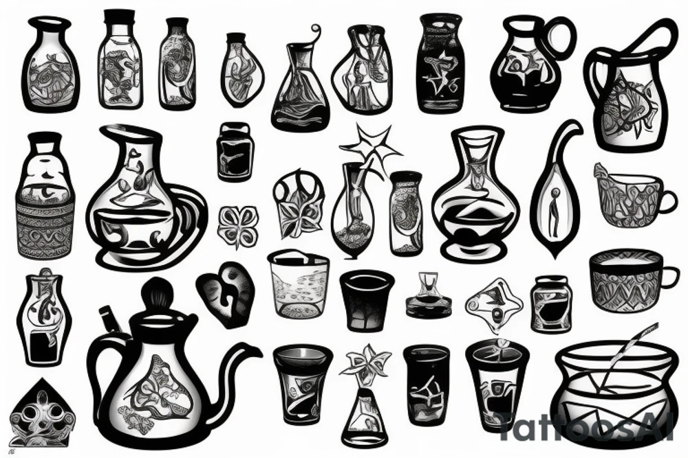 cracked water pitcher tattoo idea