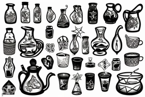 cracked water pitcher tattoo idea