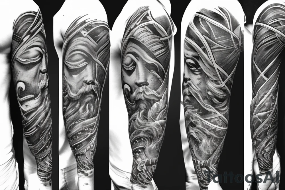 Zeus with thunderbolt tattoo idea