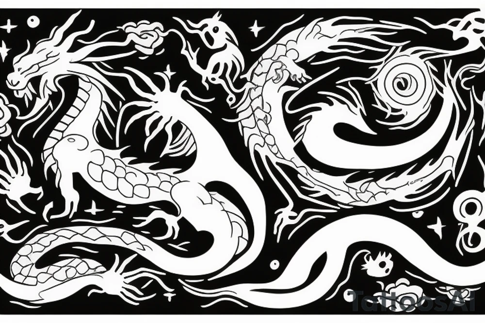 Dragon with a rabbit coexist tattoo idea